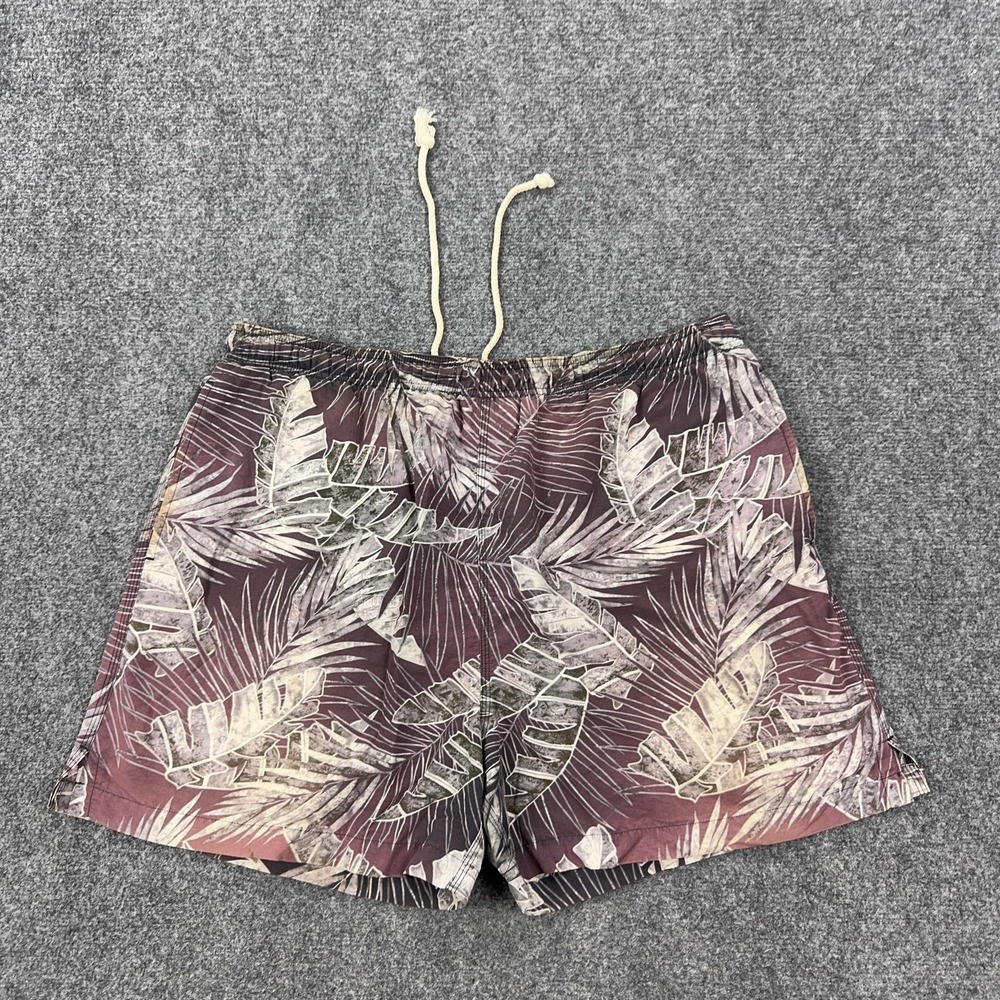 Tommy Bahama Swim Trunks Mens Large Multicolor Leaf Print Mesh Lined Drawstring